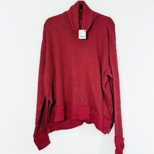 Free People We The Free Tommy Turtleneck in Blended Berry Size M